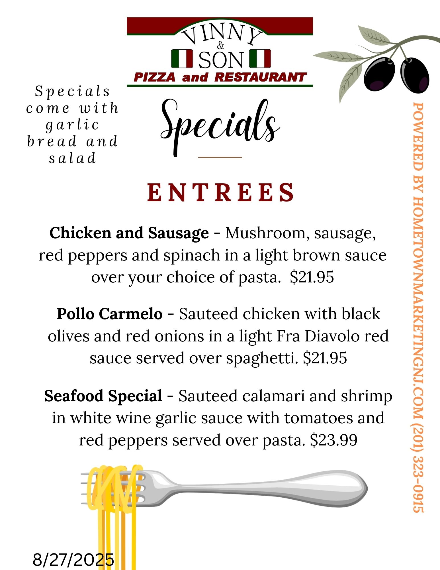 Vinny and son specials 8272025